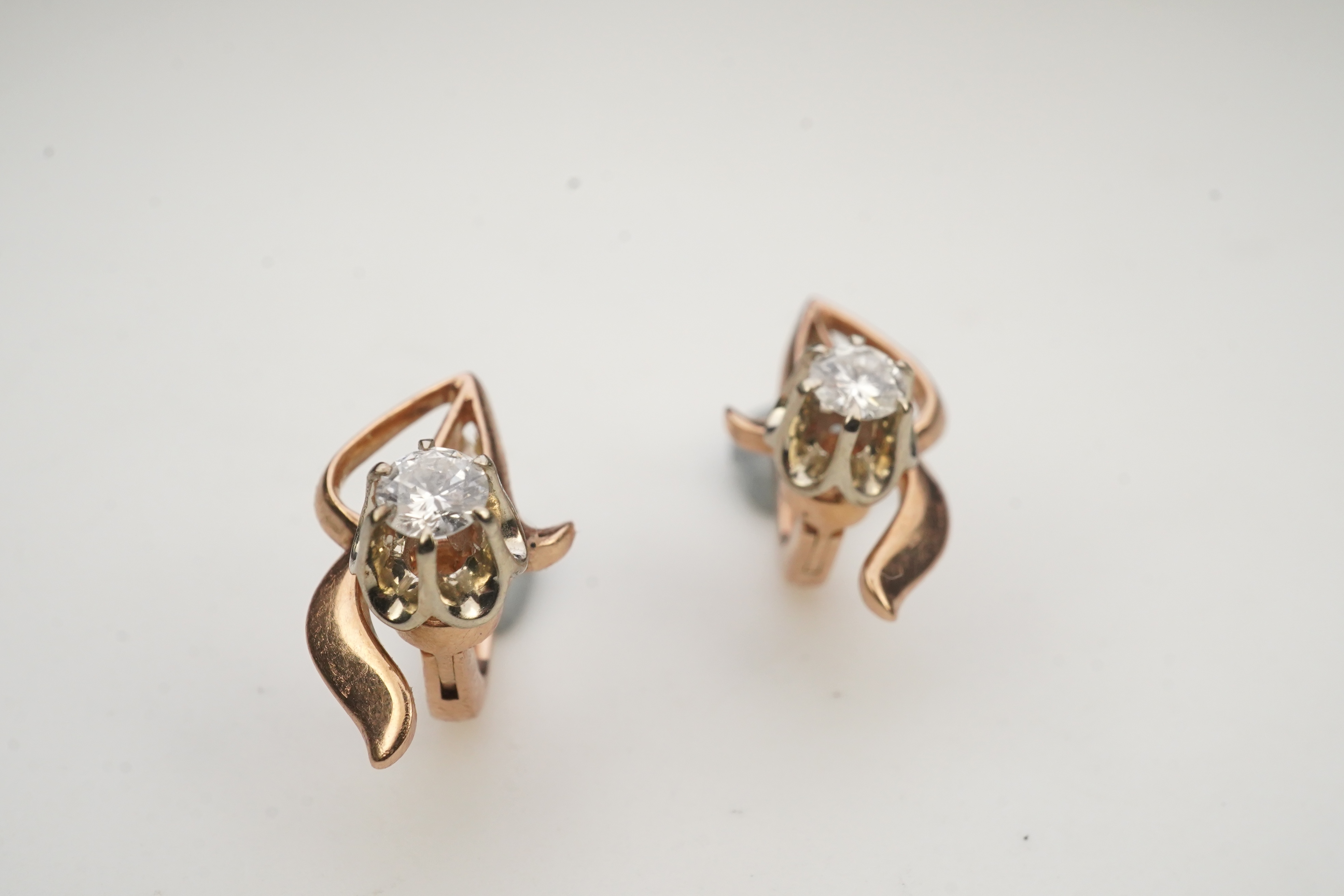 A pair of diamond earrings